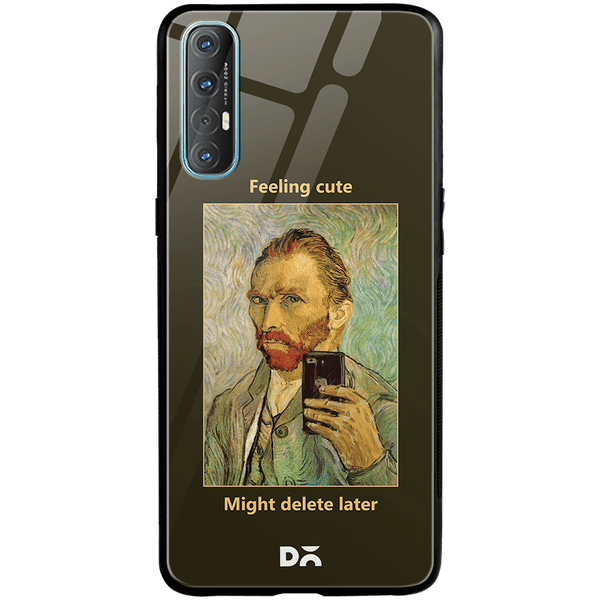 DailyObjects Feeling Cute Glass Case Cover For Oppo Reno 3 Pro